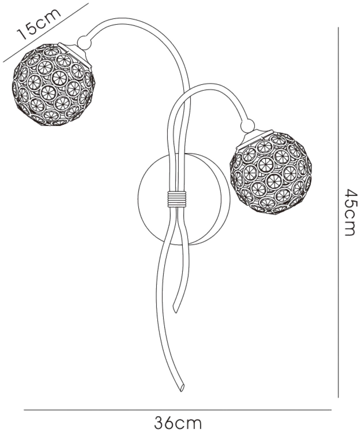 Apollo Crystal Wall Lights Diyas Armed Wall Lights